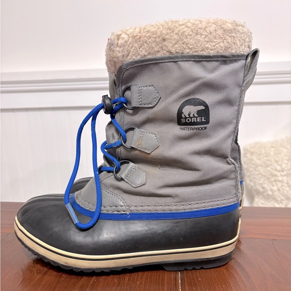 Sorel Other - Sorel Kids size 6 Gray and Black Snow Boots with Blue Accents